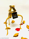 Brass gold ELITETOUCH Shivling stand decorative showpiece, 12cm tall for puja rituals and jalabhishek