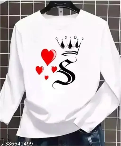 Polyester long sleeve S Crown Full T-shirt for kids (0-15 years), printed design