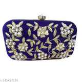 Handcrafted fabric beaded clutch, free size, embroidered net pattern, perfect for casual parties, women's accessory from India