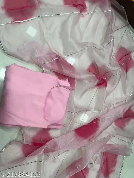 Georgette gown with digital print organza dupatta, XXL size, Indian bridal wear