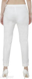White cotton-lycra slim fit City Fashion cigarette trousers for women, soft and comfortable, available in sizes S-3XL