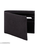 Textured canvas & leather casual men's wallet, brown, 4 compartments