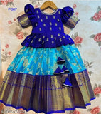 Soft silk net Lehanga Cholis for kids, vibrant styles in various sizes from 12 months to 14 years, Indian handcrafted