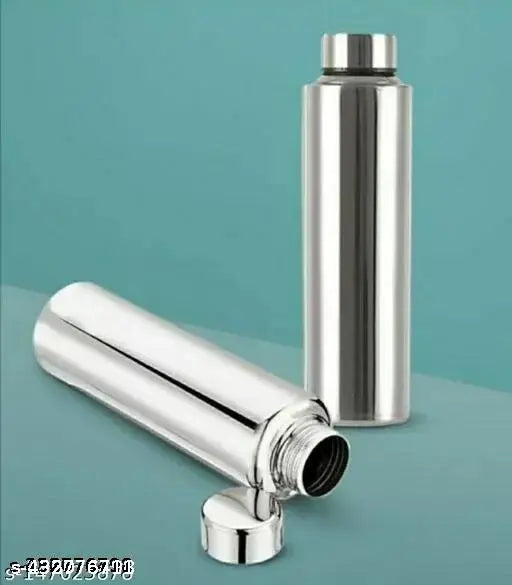 Silver stainless steel ECOLEX water bottle 1000ml, ideal for home, office, gym, school, or college use