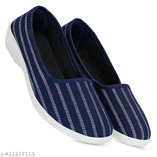 Synthetic striped slip-on sneakers/ballerinas, pack of 2 for women & girls - India origin
