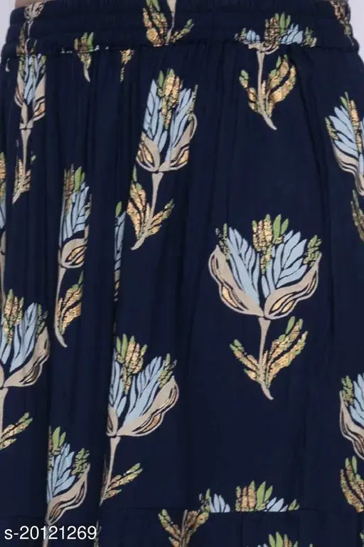 Printed rayon petite ethnic skirt for women, Abhisarika brand, Indian origin