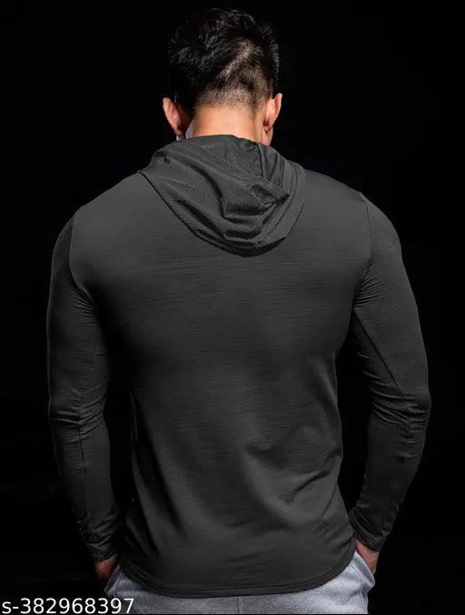 Men's Adiba Gym Wear Lycra Printed Cotton Blend Long Sleeve T-Shirt. Printed pattern, stretchable, slim fit, activewear. Made in India