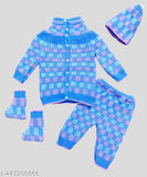 Blue kids sweater, newborn baby sweater set for both boys and girls. Made in India