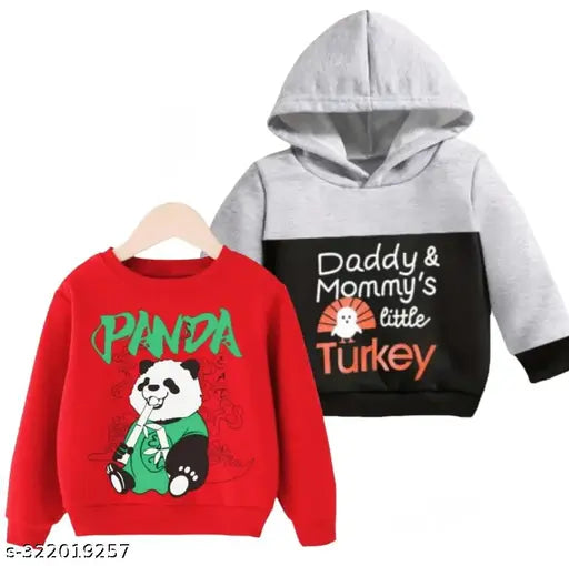 High-quality wool printed net sweater for kids (available in 4 colors: red, blue, yellow, green) - comfortable, durable, and stylish for everyday wear or special occasions