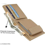 Stylish cream faux leather wallet, textured pattern with 5 compartments, free size (12x10 cm), new and high quality product from India