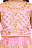 Cotton Kids Lehenga Choli, embroidered with net dupatta - vibrant Indian attire for toddlers