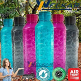 Blue plastic fridge water bottle set, space-saving design, leak-proof, BPA-free, for home, office, gym, school, picnic use
