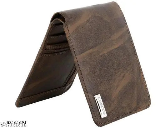 High-quality faux leather men's wallet, blue with stitch detail, 2 compartments, perfect gift for him, designer brand Loscco