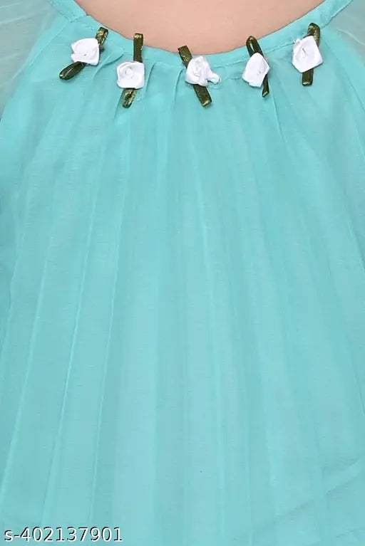 Anarkali chiffon palazzos set for girls aged 1-4 years, self-designed long sleeves, made in India