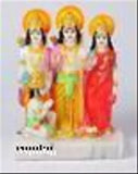 Multi-colored resin statues: Shri Ram, Laxman, Sita, Hanuman for home temple and Diwali decoration (Indian festival gift) - 10cmx14cmx5cm