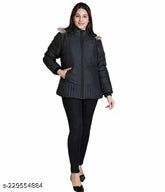 Winter black nylon jacket, solid design for men's sizes L (bust 38in, length 28in), made in India