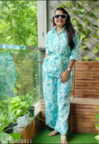 Rayon stylish coardset, vibrant Indian-made lounge wear in L, XL, XXL, free size