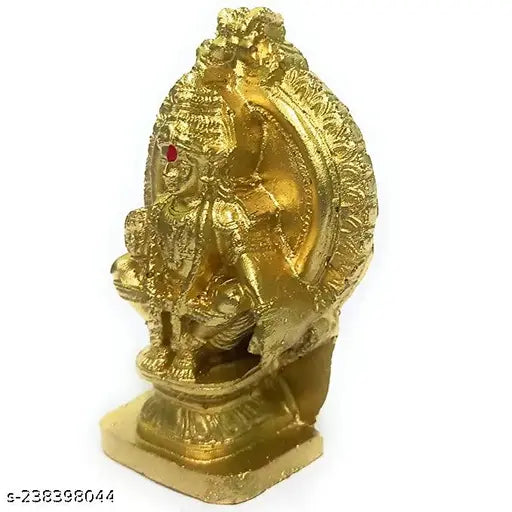 Lightweight resin Ayyappan statue, Indian-crafted Swamy Ayyappan figurine, decorative Synthetic Resin idol (5.5cmL x 8cmH x 2.5cmB)