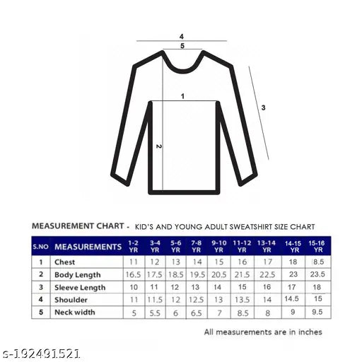 Cotton blend comfortable sweatshirt with heart pattern for kids (1-16 years), Indian origin