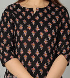 Rayon discharge print nightsuit, stylish cotton night suit for women with three-quarter sleeves, India