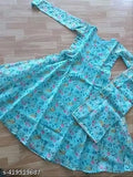 Trendy printed georgette short-sleeved gown for women (XS - XXXXL), Indian origin fashion on model