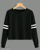 Cotton blend women's long sleeve solid full t-shirt, Indian handcrafted fashion clothing