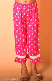 Nanci Girls printed rayon pyjama set: floor length straight top & pants, 3-14 years, Indian origin