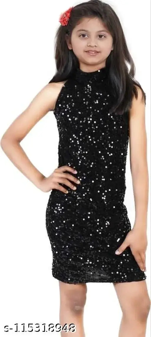Nylon sleeveless embellished net dress for girls (5-6 Years), Indian made fashionable Tinkle Funky Girls frocks