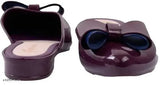 Women's PVC almond toe slip-on loafers with low heels, casual daily mule sandals - comfortable footbed, perfect for various occasions