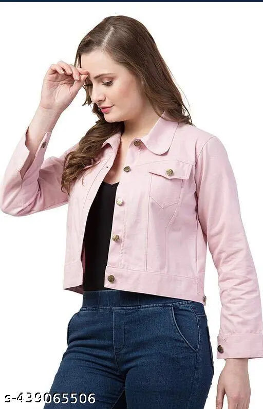 Cotton blend long-sleeve solid jacket for women - trending fashion, latest collection from India