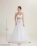 Solid net 2-layer petticoat for women's wedding dresses, available in sizes N to XXL. Made in India." (109 characters)