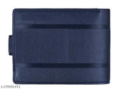 Blue RFID protected leather men's wallet, genuine leather, stylish urban accessory with 5 compartments, free size (9x11cm)