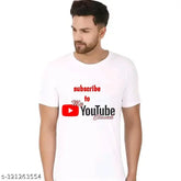 Mens Youtube logo printed polyester round neck t-shirt, striped design, short sleeves, available in sizes S-XXL from India