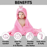 Pink wool fleece hooded rabbit blanket robe, size 86 x 82 CM by OYO BABY