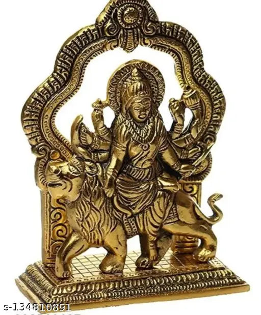 Aluminum Durga Mata idol, high-quality Indian figurine of deity