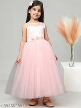 Peach net party dress for girls, embellished with toy balloon prints, suitable for ages 1-2 to 10-11 years