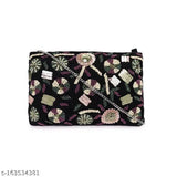 Embroidered net beaded sling for women and girls, free size, trendy accessory from ASTRID, India