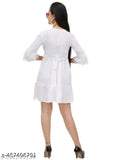 Cotton blend printed net dresses for girls, three-quarter sleeves, sizes range from 1-2 years to 15-16 years, Indian origin