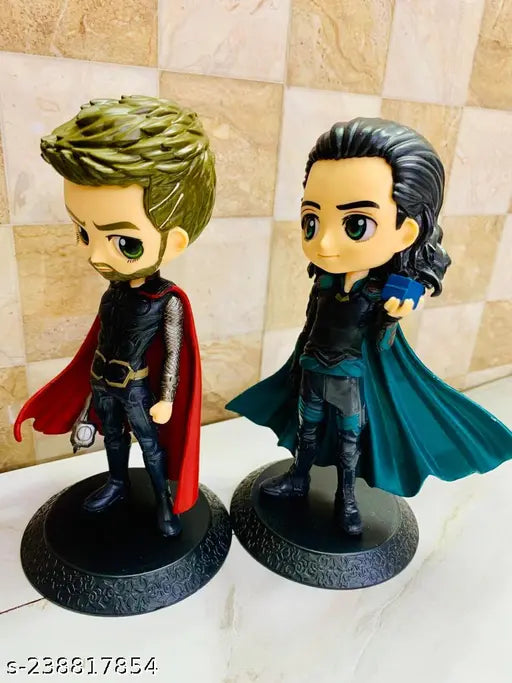 Limited edition Avengers Thor & Loki action figures for desk, car or cake decor (15cm x 2)