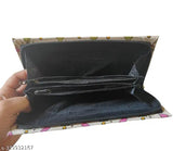 Rajasthani Jaipuri ethnic embroidered cotton clutch, 3 compartments, multi-colored, handmade design for women, India origin