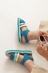 Teal blue unisex butterscotch print EVA sole sandals by ONYC - comfortable footwear for kids aged 2.5-13 years