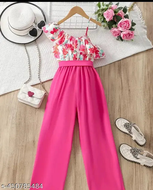 Pink Lycra DJ JAMPSUIT with short sleeves and printed net pattern, women's dancewear, India-made