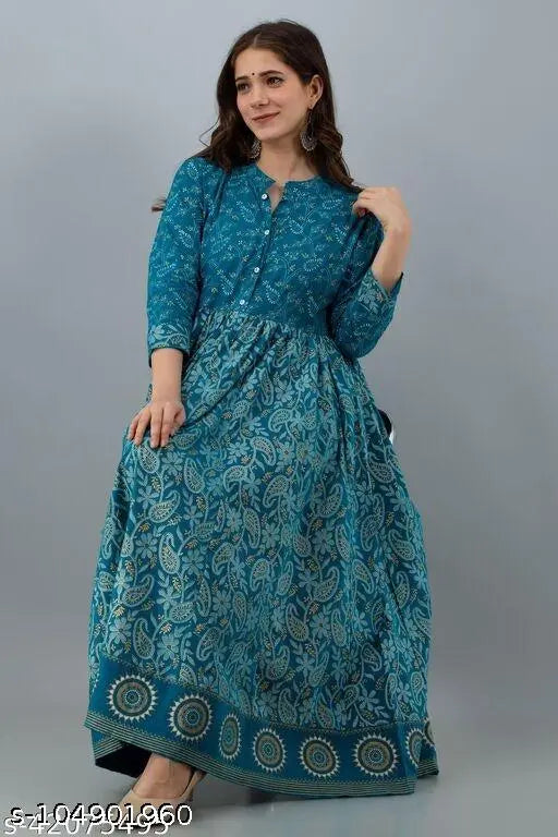 Rayon three-quarter sleeve printed combo Vansh Fashion kurti, Indian fashion wear