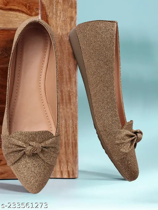 Vijay Enterprises women's ballerinas - woven design with closed back, durable PU material