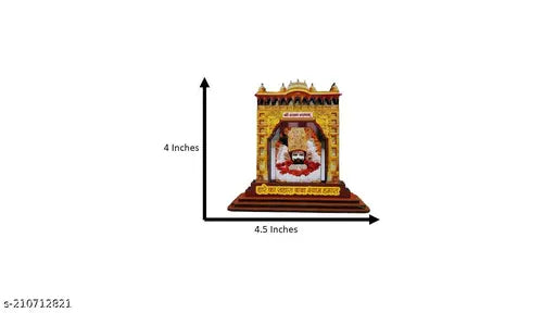 Khatushyam Baba wooden god idol photo frame, 3cmx10cmx11cm, Indian handcrafted decor for home temples and car dashboards