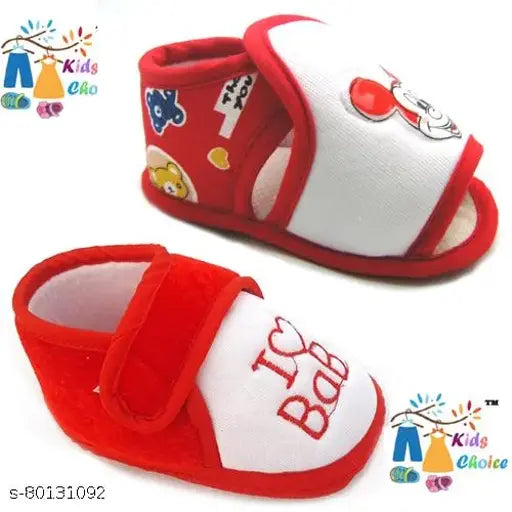 Canvas kids shoes with anti-slip sole, 3-12 months combo. Printed net & slip-on design, ideal for infants