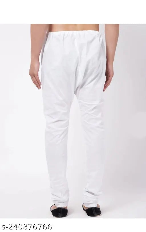 White cotton above-knee pyjamas for men, Indian made