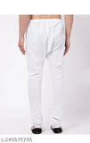 White cotton above-knee pyjamas for men, Indian made
