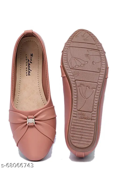 Peach synthetic bell bottom pants by Classy Women Bellies & Ballerinas, trendy and comfortable women's wear for any outfit