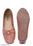 Peach synthetic bell bottom pants by Classy Women Bellies & Ballerinas, trendy and comfortable women's wear for any outfit